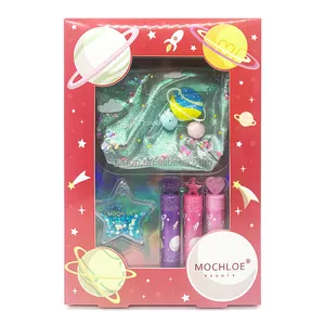 Vente en gros de baume à lèvres et sac à paillettes Quicksand étiquette personnalisée ensemble de maquillage pour enfants avec touche personnalisée