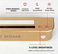 Plaque de numéro de maison LED rétroéclairée 3D avec détecteur de mouvement intelligent, étanche IPX6, télécommande sans fil rechargeable pour maison et hôtel