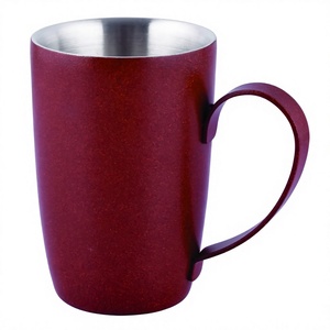 Stainless Steel Premium <b>Double</b>-<b>wall</b> Mug with a Stylish Brown Textured Finish and Classic Design - Product Image 1