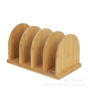 Organisateur de livres de bureau en bois massif, support de livres polyvalent, rangement pour documents de bureau, porte-revues rectangulaire sur pied - Product Image 4