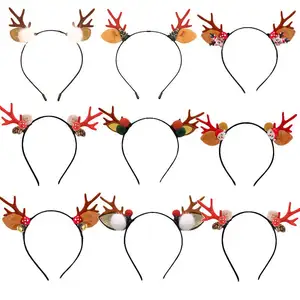 Wholesale Cheap Christmas hair accessories Children's Party Gift Headwear Reindeer Ornaments