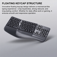 Claviers ergonomiques personnalisés Wave Keys 2.4G Clavier ergonomique sans fil silencieux sans fil avec repose-mains rembourré