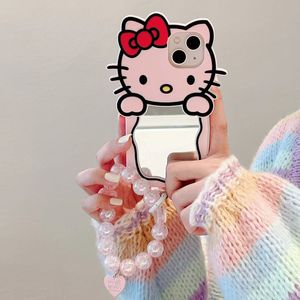 เคสโทรศัพท์กระจกคิตตี้ที่ดูดีมีกระจกลายการ์ตูนสำหรับ Apple <span class=keywords><strong>iPhone</strong></span> 1113 14 15 PRO MAX กรอบแบบนิ่มซิลิกาเจลแฟชั่นพร้อมสายรัดข้อมือ - Product Image 6