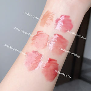 Huile à lèvres hydratante transparente 6 couleurs, essence hydratante transparente, brillant à lèvres GEGE BEAR, design rose, brillant à lèvres mignon - Product Image 4