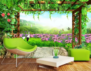Personalizado viñedo flor paisaje natural 3D papel tapiz <span class=keywords><strong>TV</strong></span> Fondo decoración <span class=keywords><strong>de</strong></span> pared - Product Image 3