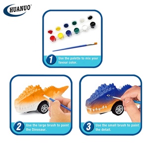 Peinture et jeu éducatifs pour enfants Dino Cars Creative DIY Coloring Dinosaur Crafts Pullback Toys Set Drawing Set - Product Image 5