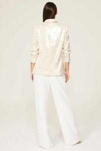 Fabricant de vêtements professionnels sur mesure OEM, blazer pour <span class=keywords><strong>femme</strong></span> à revers cranté, manches longues, un bouton, sequins, sur mesure - Product Image 4