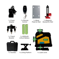 Prix Usine Haute Qualité Laser Vert Industriel DIY 12 Lignes Nivellement Automatique Batterie Li-Ion pour Construction Domestique