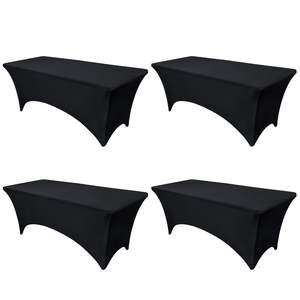 Housse <span class=keywords><strong>de</strong></span> <span class=keywords><strong>table</strong></span> carrée moderne en polyester tricoté élastique <span class=keywords><strong>de</strong></span> 1,2 m, personnalisable avec votre marque – Durable, lavable et anti-poussière pour hôtels, maisons, bars et réunions - Product Image 1