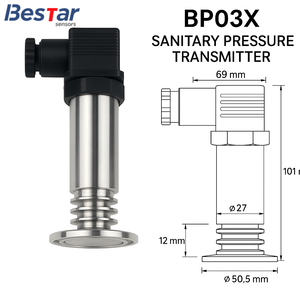4-20mA ทรานสมิตเตอร์เซนเซอร์ความดัน1-5VDC 0.5% FS RS485แบนอุปกรณ์รับแรงดันสำหรับอุตสาหกรรมแปรรูปอาหาร - Product Image 4