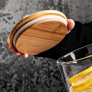 Boîte à lunch en verre Home Crisper avec couvercle en plastique, compatible micro-ondes, boîte bento ronde - Durable et écologique - Product Image 6