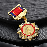 Badge commémoratif personnalisé de fournisseur chinois, médaille d'honneur, médaille à ruban court