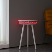 Table basse intelligente de style moderne avec éclairage LED RGB tactile/télécommande sans fil, taille personnalisée, meubles de salon pour la maison, balcon