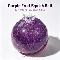 Balle anti-stress souple Grenade Violette en silicone, avec rembourrage en gel cristallin, à récupération lente, jouet sensoriel unisexe pour la vente en gros