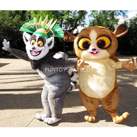 Costume de mascotte personnalisé Funtoys Roi Julien et Mort, peluche de personnage de dessin animé, déguisement de Noël et d'Halloween