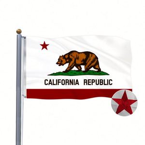 Bandera del Estado de California 2025 de 3x5 pies, bordada, fabricada en EE. UU., duradera, para las industrias automotriz, educativa y de seguros. - Product Image 1
