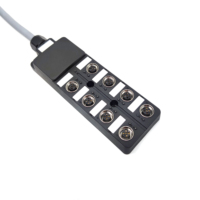 Faisceau de câbles PVC PUR flexible personnalisé M12 4 6 8 ports PNP NPN Boîtier de distribution à canal unique ou double Connecteur de capteur LED