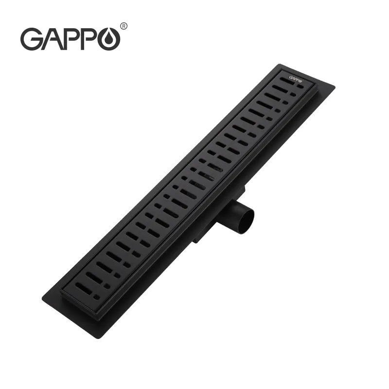 Gappo Nouvelle Longue Drain Noir 70*500 Ondulé En Acier Inoxydable Bande De Douche Drain de Plancher G85007-36