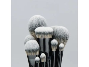 Juego de 11 brochas de maquillaje nuevas para polvos, sombra de ojos, rubor y contorno, <span class=keywords><strong>con</strong></span> mango de madera y pelo sintético negro, incluye brocha individual para base. - Product Image 2