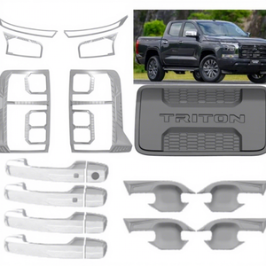 Kit de Cubiertas de Parachoques de Plástico ABS Negro Mate para Mitsubishi Triton L200 2024, Accesorios de Decoración y Adornos KQD - Product Image 1