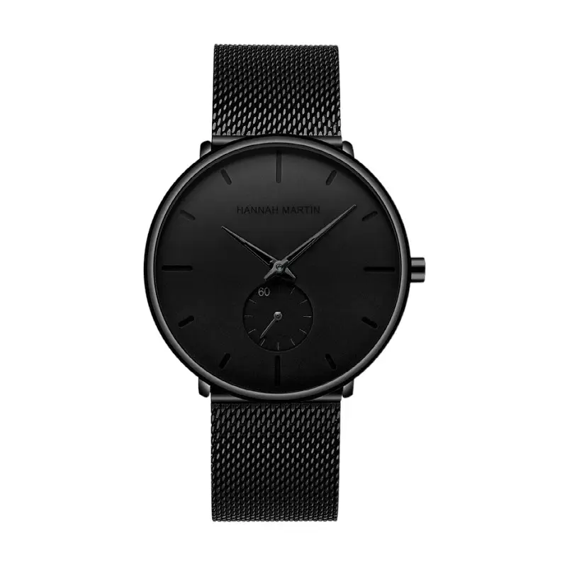 Black Men Quartz Watch Drop Shipping Black Casual Mesh Steel Waterproof Fashion Minimalist Men Watches Relogio Masculino