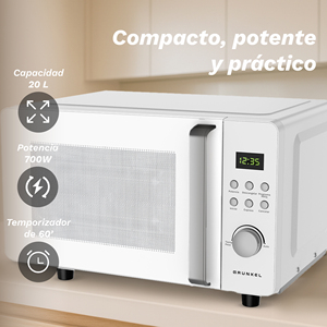 กรุนเคลเตาอบไมโครเวฟ 20 ลิตร 700 วัตต์ 5 ระดับพลังงาน เครื่องใช้ไฟฟ้าในครัว - Product Image 4