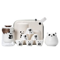 Portable stockage voyage en céramique verre théière ensemble Mini ensemble Simple Panda Kung Fu service à thé tasse à thé en plein air transporter Guanshan tasse rapide