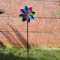 Garden decorative metal Rainbow color wind spinner