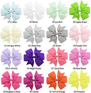40 couleurs, nœuds en ruban gros-grain de 3 pouces, pinces à cheveux alligator, accessoires pour cheveux pour bébés filles - Product Image 4
