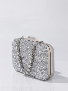 Custom Sparkling Chain Evening Clutch <b>Bag</b> for Women Rhinestone <b>Sequin</b> Party Purse Fashion Crossbody <b>Bag</b> for Prom Wedding Dinner - Product Image 2