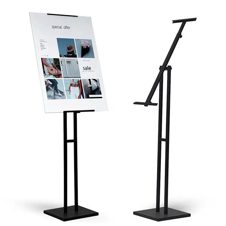 Fabriek Groothandel Dubbelzijdige Promotie Kartonnen Bord Houder Reclame Metalen Poster Display Stand