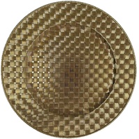 Assiettes de présentation de luxe tressées dorées, style vintage européen, polyvalentes, pour la décoration de table et comme plateau à fruits et snacks pour mariage