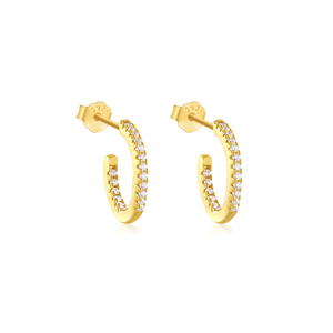 CANNER Delicate C Shaped Zircon 925 <b>Sterling</b> <b>Silver</b> <b>Stud</b> <b>Earring</b> for Women - Product Image 1