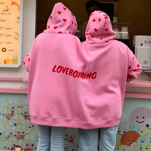 Sudadera con capucha doble 2 en 1 para otoño, bordada, para parejas, de gran tamaño, manta usuable divertida para 2 personas, novedad a juego para parejas - Product Image 3