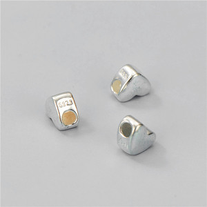 Perles entretoises personnalisées en <span class=keywords><strong>argent</strong></span> sterling 925 en forme de cœur pour la fabrication de bracelets en corde tressée - Product Image 6
