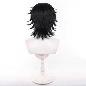 วิกผมสีดำยาวปานกลาง40ซม. คอสเพลย์อนิเมะฮาโลวีนปาร์ตี้ทนความร้อน - Product Image 4