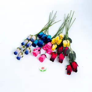 Artificial Closed Bud Wooden Roses for Crafts Custom Bouquets Other DIY Projects Decoration