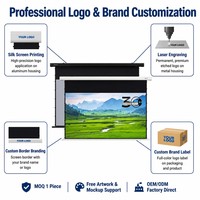 Écran de projection motorisé SCREEN PRO Anti Laser Speckle 3C gris, écran 3D Ultra HD ALR, montage mural/plafond, tensionnement par languettes