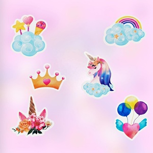 Décoration de gâteau d'<span class=keywords><strong>anniversaire</strong></span> sur le thème des dessins animés : ballons <span class=keywords><strong>arc</strong></span>-<span class=keywords><strong>en</strong></span>-<span class=keywords><strong>ciel</strong></span>, couronne, topper pour pâtisserie - Product Image 4