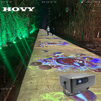 Système de projection holographique 3D interactif pour sol, tout-en-un, avec écran LCD extérieur, HOVY, haut-parleur intégré