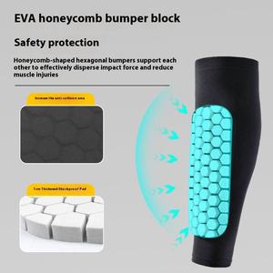 Protège-tibias respirant pour jeunes, avec protection anti-collision en nid d'abeille pour mollets, idéal pour le football, la course et les sports de plein air - Product Image 3