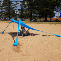 Auvent de plage pare-soleil tente de plage avec sac de sable de qualité Lycra Nylon tissu poteaux en fer-abri parfait pour le soleil