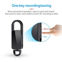 Mini enregistreur vocal porte-clés, alimenté par batterie au lithium, format audio MP3 et WAV, appareil d'enregistrement