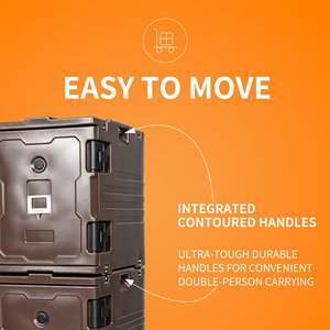 Boîte de <span class=keywords><strong>transport</strong></span> alimentaire isotherme en polyéthylène robuste de 180 L sur roues, grande capacité, pour la livraison de <span class=keywords><strong>traiteur</strong></span> - Product Image 4
