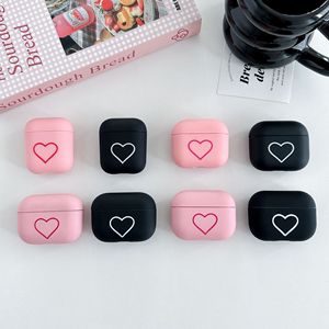 Coque d'écouteurs PC mate Sweetheart pour Airpods Pro 3, design simple, coque arrière de haute qualité pour Airpods 4 - Product Image 1
