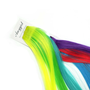 Extensions de cheveux synthétiques à clips pas chères, cheveux raides colorés, fibre haute température, faciles à poser pour les débutants, pour les fêtes - Product Image 2