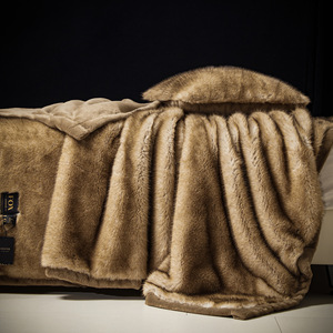 <span class=keywords><strong>Couverture</strong></span> de luxe en fausse <span class=keywords><strong>fourrure</strong></span> de <span class=keywords><strong>renard</strong></span> épaisse et floue élégante pour la décoration intérieure taille personnalisée hiver chaud tricoté impression couvertures de lit - Product Image 6