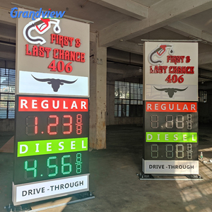 Ngoài Trời Không Thấm Nước Kim Loại Tủ Giá Khí Đăng Board LED Kỹ Thuật Số Bảy Phân Đoạn Trạm Xăng Giá Khí Đăng - Product Image 1