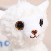 Porte-clés en peluche mignon en forme de mini-agneau, super doux, avec grandes yeux, agneau blanc, mascotte en peluche, jouet pour cadeau, vente en gros, OEM