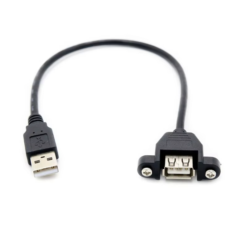 Удлинительный кабель USB2.0, удлинитель с половинчатой головкой, удлинитель с ушками и винтовыми отверстиями для фиксации
